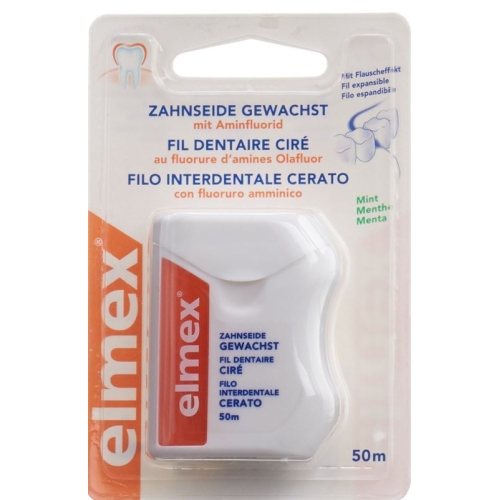 elmex dental floss waxed 50m