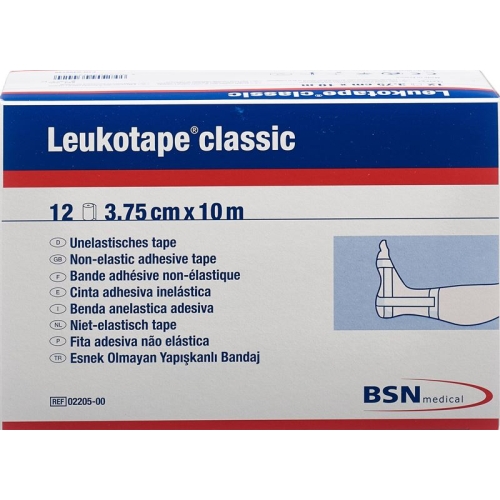 Leukotape classic economy strapping tape 10mx3.75cm white 12 pcs