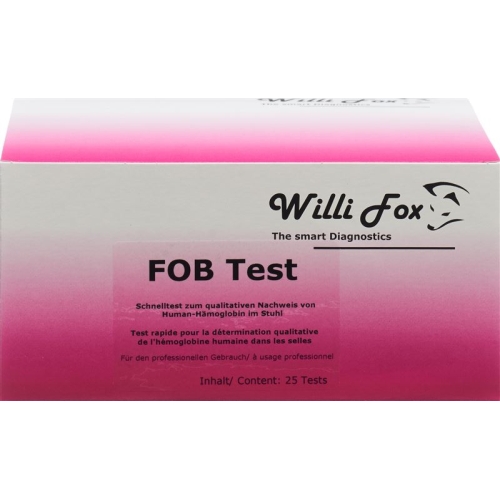 Willi Fox FOB Test (occult hemoglobin in stool) 25 pcs