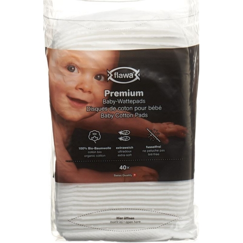 Flawa Premium Baby cotton pads 90x110mm 40 pcs
