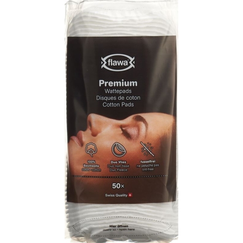 Flawa Premium nonwoven cotton pads oval 50 pcs