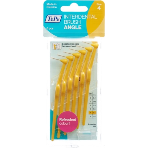 TePe Angle interdental brush 0.7mm yellow 6 pcs