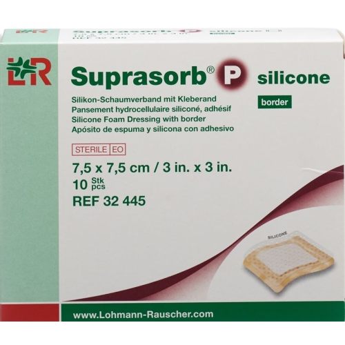 Suprasorb P silicone border 7.5x7.5cm 10 pcs