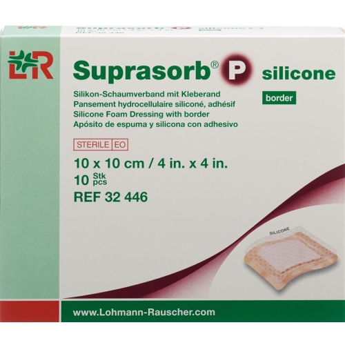 Suprasorb P silicone border 10x10cm 10 pcs