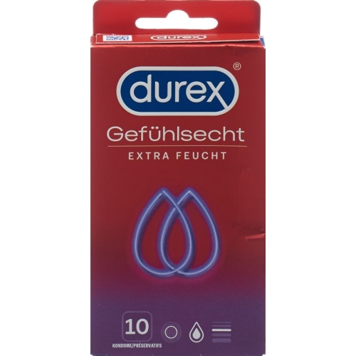 Durex Real Feeling Extra Moist Condoms 10 pieces
