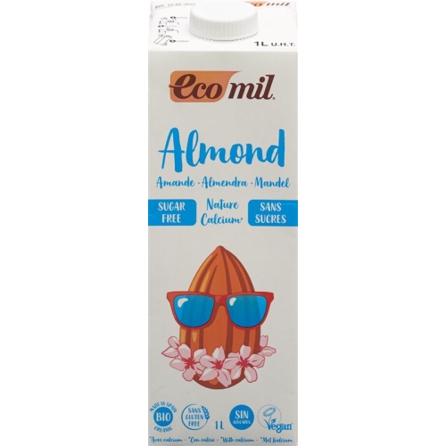 ECOMIL Almond drink with calcium lt without sugar 1
