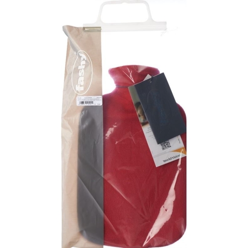 Fashy hot water bottle thermoplastics with fleece reference 2l Cranberry