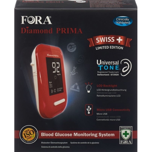 Fora Diamond Prima Blood Glucose Meter Red Mmol/l buy online