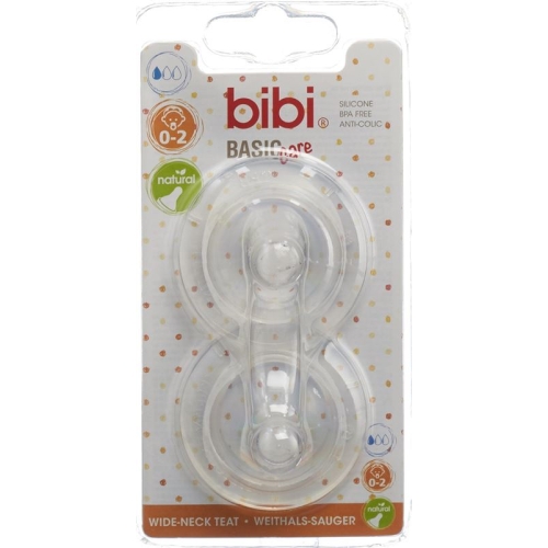 Bibi wide-mouth suction BasicCare Newborn NatSil SV-A + B 2 pcs