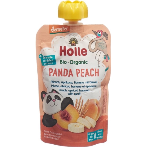 Holle Panda Peach - Pouchy peach apricot and banana with Spelled 100 g