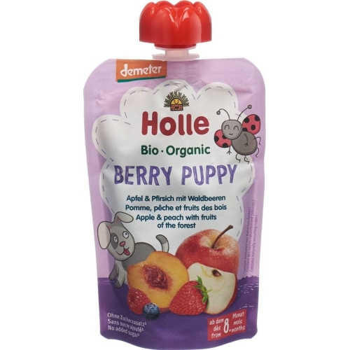 Holle Berry Puppy - Pouchy apple & peach with forest berries 100g
