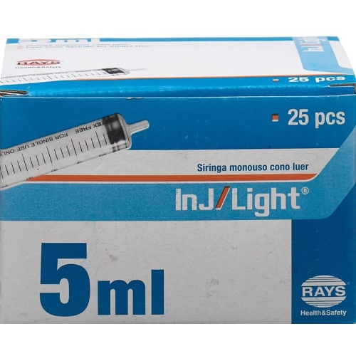 inj / light 5ml disposable syringe 3 parts 25 pcs