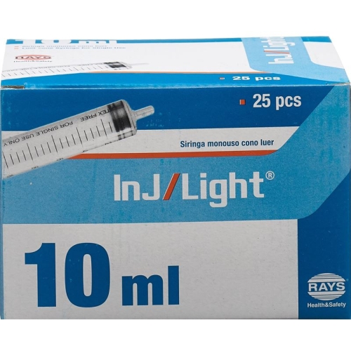 inj / light 10ml disposable syringe 3 parts 25 pcs