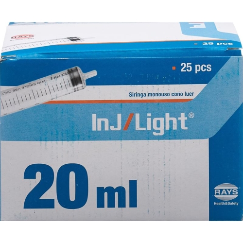 inj / light 20ml disposable syringe 3 parts 25 pcs