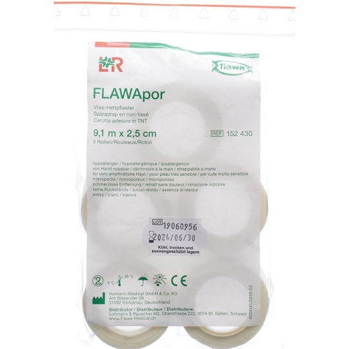 Flawapor Heftpflaster Vlies 2.5cmx9.1m Rolle 5 Stück buy online