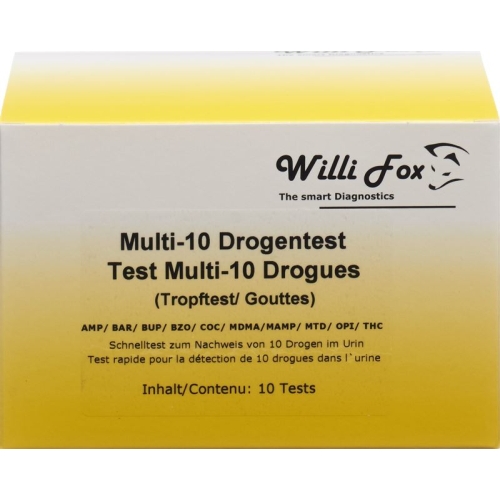 Willi Fox Drug Test Multi 10 drug urine dripping test 10 pcs