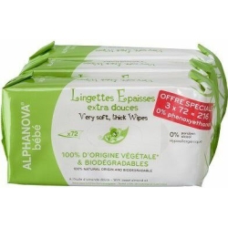 Alphanova BB Trio Care Wipes Bio-Degradable 72 pieces