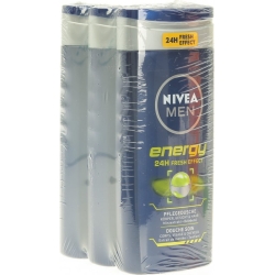 Nivea Pflegedusche Energy Men 3fuer2 3x 250ml