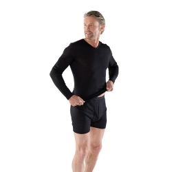 Eusana Herren Langarm Leibchen XL V Ausschn Schwarz