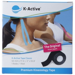 K-active Kinesio Tape 5cmx17m Schwarz Wasserabweisend