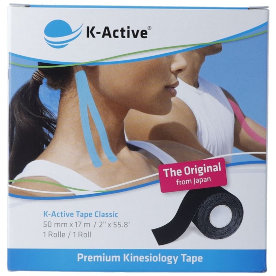 K-active Kinesio Tape 5cmx17m Schwarz Wasserabweisend buy online