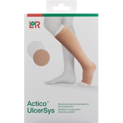 Actico Ulcersys Kompressionsstr XL Lang Sand/wei
