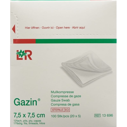 Gazin Set Kompres 7.5x7.5cm 12 Fach Steril 20x 5 Stück buy online