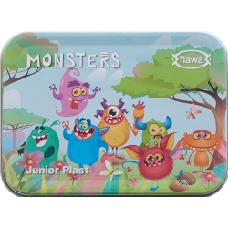 Flawa Junior Plast Strips Monsters Tin Box 20 Stück