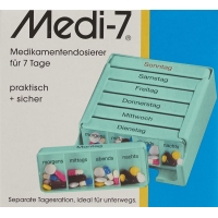 Sahag Medi-7 Medidosierer 7 Tag 4 Faecher Türkis