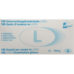 Qualimed Untersuchungs-Handschuhe Latex Grösse L Gepudert Unsteril 100 Stück