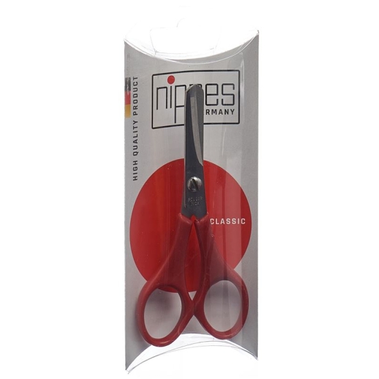 Nippes Babyschere Plastikgriff 10cm Rot Vernickelt buy online
