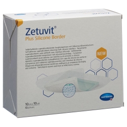 Zetuvit Plus Silicone Border 10x10cm 10 Stück