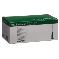 Sterican Nadel 21g 0.80x120mm Grün Luer 100 Stück