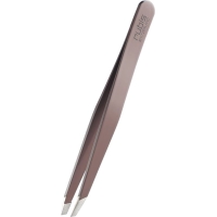 Rubis Tweezers Slanted Light Brown Inox