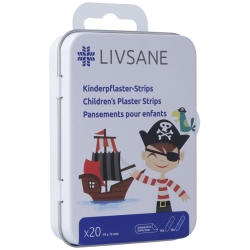 Livsane Kinderpflaster-Strips Pirat 20 Stück