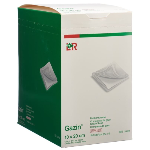 Gazin Faltkompressen 10x20cm 12-fach Set Steril 5 Stück buy online