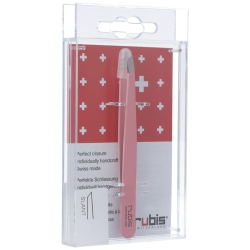 Rubis Tweezers Slanted Pink Inox