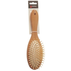 Herba hairbrush with wooden pins oval Buchholz FSC certified