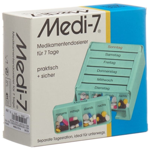 Sahag Medi-7 Medidosierer 7 Tag 4 Faecher Türkis buy online