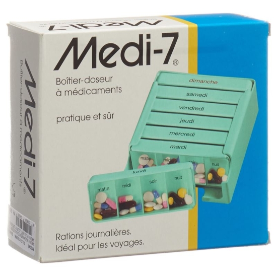 Sahag Medi-7 Medidosierer 7 Tag 4 Faecher Türkis buy online