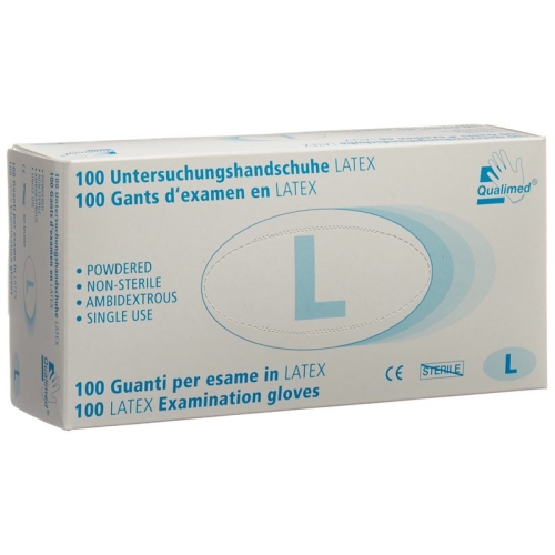 Qualimed Untersuchungs-Handschuhe Latex Grösse L Gepudert Unsteril 100 Stück buy online