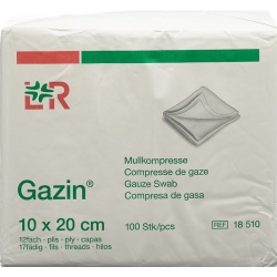 Gazin Faltkompressen 10x20cm 12-fach 17-fädig O Rk 100 Stück