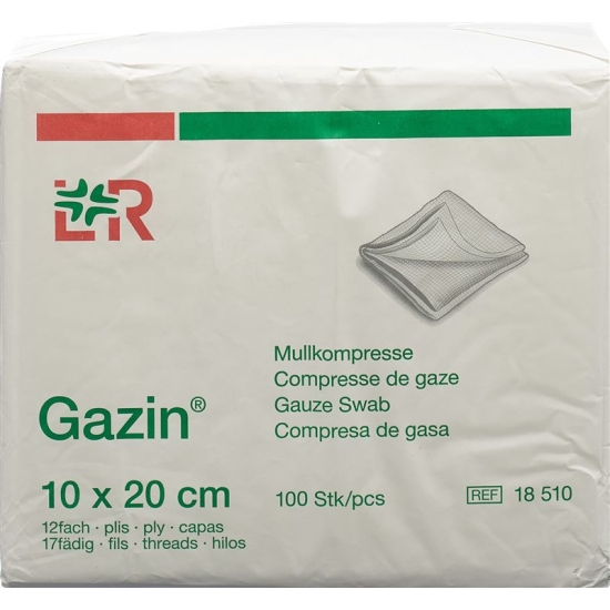 Gazin Faltkompressen 10x20cm 12-fach 17-fädig O Rk 100 Stück buy online